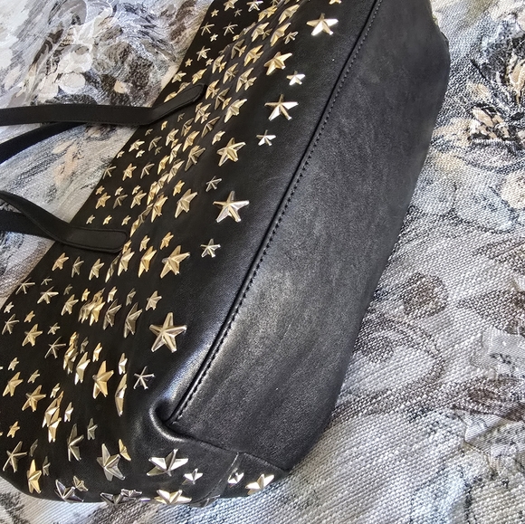 Jimmy Choo Black and Gold Star Neverfull Tote Bag - Picture 5 of 12